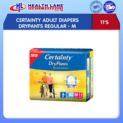 CERTAINTY ADULT DIAPERS DRYPANTS REGULAR 10'S (M)